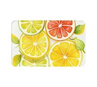 Alfombra Entrada Acuarela Limón Fruta Verano Alfombrilla Antideslizante Absorbente Alfombra De Baño Divertidos Alfombras Limpia Zapatos para Pasillo Trasera Cocina 40X60CM
