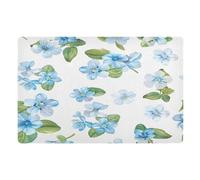 Alfombra Entrada Acuarela No Me Olvides Flores Alfombras Limpia Zapatos Moderno Alfombra De Baño Lavable Alfombrilla Antideslizante para Cocina Pasillo Patio 40X60CM