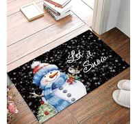 Alfombra Entrada Árbol De Navidad, Muñeco De Nieve, Copo De Nieve, Pájaro Alfombras Limpia Zapatos Lavable Alfombra De Baño Moderno Alfombrilla Antideslizante para Interior Patio Pasillo 40X60CM
