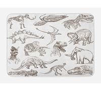 Alfombra Entrada Arrangement of Various Dinosaurs Illustrations Skeleton Biology Alfombrilla Antideslizante Absorbente Alfombra De Baño Moderno Alfombras Limpia Zapatos para Cocina 40X60CM