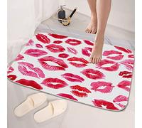 Alfombra Entrada Besos De Labios Al Rojo Vivo Alfombrilla Antideslizante Absorbente Alfombras Limpia Zapatos Divertidos Alfombra De Baño para Pasillo Garaje Interior 40X60CM