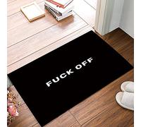 Alfombra Entrada Bienvenido Fondo Negro Vete A La Mierda Imprimir Alfombras Limpia Zapatos Divertidos Alfombra De Baño Absorbente Alfombrilla Antideslizante para Pasillo Interior Garaje 40X60CM