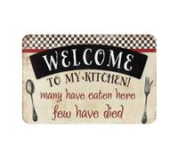 Alfombra Entrada Bienvenidos A Mi Muchos Han Comido Aquí Pocos Han Muerto Alfombrilla Antideslizante Moderno Alfombras Limpia Zapatos Divertidos Alfombra De Baño para Garaje Pasillo 40X60CM