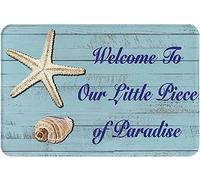 Alfombra Entrada Bienvenidos Bienvenidos A Nuestro Pequeño Pedazo De Paraíso Playa Arte Abstracto Alfombrilla Antideslizante Alfombra De Baño Divertidos Alfombras Limpia Zapatos para 40X60CM