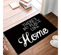 Alfombra Entrada Black, There's No Place Like Home Alfombras Limpia Zapatos Antideslizante Lavable Alfombrade Baño para Cocina Interior Terraza 40x60cm