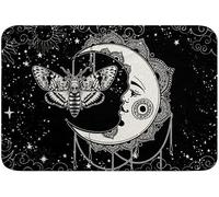 Alfombra Entrada Boho Moth Black White Sun and Moon Gothic Moth Skull Alfombrilla Antideslizante Antideslizante Alfombra De Baño Lavable Alfombras Limpia Zapatos para Cocina Jardín 40X60CM