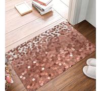 Alfombra Entrada Brillo Dorado Alfombras Limpia Zapatos Moderno Alfombra De Baño Lavable Alfombrilla Antideslizante para Pasillo Interior Patio 40X60CM