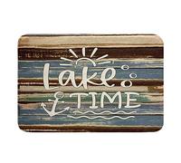 Alfombra Entrada Camper Happy Camping Lake Time Alfombra De Baño Moderno Alfombrilla Antideslizante Lavable Alfombras Limpia Zapatos para Interior Garaje Cocina 40X60CM