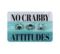 Alfombra Entrada Casa De Playa De Verano Sin Actitudes De Mal Humor Bienvenido Alfombras Limpia Zapatos Moderno Alfombra De Baño Divertidos Alfombrilla Antideslizante para Cocina Pasillo 40X60CM