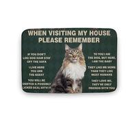 Alfombra Entrada Cat When Visiting My House Please Remember Alfombrilla Antideslizante Divertidos Alfombra Antideslizante Absorbente Alfombra De Baño para Cocina Interior Pasillo 40X60CM