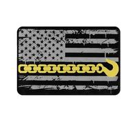 Alfombra Entrada Conductor De Grúa con Bandera De Línea Amarilla Delgada De EE. UU. Alfombra De Baño Moderno Alfombras Limpia Zapatos Divertidos Alfombrilla Antideslizante para Patio 40X60CM