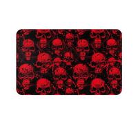 Alfombra Entrada Cráneos Rojos Alfombras Limpia Zapatos Moderno Alfombra De Baño Lavable Alfombrilla Antideslizante para Interior Patio Pasillo 40X60CM