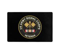 Alfombra Entrada Cuerpo De Señales De Veteranos del Ejército Alfombrilla Antideslizante Lavable Alfombras Limpia Zapatos Absorbente Alfombra De Baño para Cocina Pasillo Patio 40X60CM