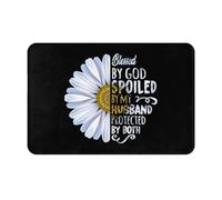 Alfombra Entrada Daisy, Bendecida por Dios, Mimada por Mi Esposo. Alfombrilla Baño Suave Felpudo Lavable Alfombra Baño para Jardín Bañera Pasillo 40X60Cm
