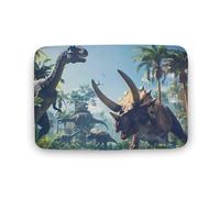 Alfombra Entrada Dinosaurios Triceratops Pterosaurio Alfombra Baño Plegable Alfombrilla Baño Cómoda Felpudo para Puerta Bañera Oficina 40X60Cm