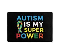 Alfombra Entrada El Autismo Es Mi Superpoder Alfombras Limpia Zapatos Lavable Alfombra De Baño Absorbente Alfombrilla Antideslizante para Cocina Pasillo Patio 40X60CM