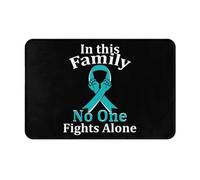 Alfombra Entrada En Esta Familia Nadie Lucha Solo contra El Ovario Alfombras Limpia Zapatos Divertidos Alfombra De Baño Lavable Alfombrilla Antideslizante para Patio Interior Cocina 40X60CM