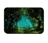 Alfombra Entrada Escena Mágica De Mariposa De Hada Verde Encantada Alfombras Limpia Zapatos Moderno Alfombra De Baño Divertidos Alfombrilla Antideslizante para Interior Cocina Pasillo 40X60CM