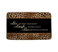 Alfombra Entrada Estampado De Leopardo, Vive, Ríe, Ama, Estampado De Piel De Animal Salvaje, Citas Inspiradoras, Safari Africano, Guepardo, Palabras Alfombra De Baño Lavable para 40X60CM