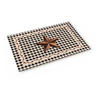 Alfombra Entrada Farmhouse Western Texas Star Buffalo Check Divertidos AlfombraAntideslizante Absorbente Alfombras Limpia Zapatos para Pasillo Interior Cocina 40x60cm