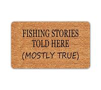 Alfombra Entrada Fishing Stories Told Here Mostly True Dogs Theme Alfombras Limpia Zapatos Divertidos Alfombrade Baño Absorbente AlfombraAntideslizante para Terraza Pasillo Interior 40x60cm