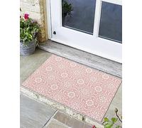 Alfombra Entrada Flower Pattern Monochrome Victorian Antique Ornaments Pink Lavable Alfombrade Baño Antideslizante AlfombraAntideslizante para Pasillo Cocina Interior 40x60cm