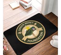 Alfombra Entrada Fundación Boina Verde Alfombras Limpia Zapatos Lavable Alfombra De Baño Divertidos Alfombrilla Antideslizante para Pasillo Trasera Cocina 40X60CM