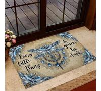 Alfombra Entrada Funny Cool Dragonfly Every Little Thing Is Gonna Be Alright Alfombra Antideslizante Absorbente Alfombras Limpia Zapatos Lavable Alfombra De Baño para Cocina Pasillo 40X60CM