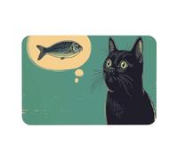 Alfombra Entrada Gato Que Quiere Pescado Colores Minimalistas Alfombras Limpia Zapatos Divertidos Alfombra De Baño Absorbente Alfombrilla Antideslizante para Patio Interior Pasillo 40X60CM
