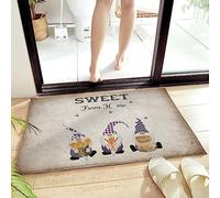 Alfombra Entrada GNOME Sweet Farm Sunflower Bee Alfombrilla Antideslizante Antideslizante Alfombra De Baño Absorbente Alfombras Limpia Zapatos para Patio Cocina Jardín 40X60CM