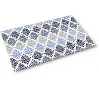 Alfombra Entrada Gradient Navy Baroque Flower Victorian Retro Alfombras Limpia Zapatos Antideslizante Alfombra De Baño Absorbente Alfombrilla Antideslizante para Patio Interior Cocina 40X60CM