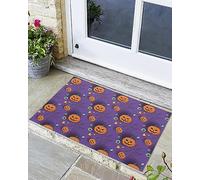 Alfombra Entrada Halloween Evil Pumpkin and Eyeball AlfombraAntideslizante Absorbente Lavable Alfombras Limpia Zapatos para Interior Cocina Terraza 40x60cm