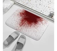 Alfombra Entrada Halloween Salpicado De Sangre Alfombra De Baño Divertidos Alfombrilla Antideslizante Absorbente Alfombras Limpia Zapatos para Pasillo Cocina Interior 40X60CM