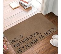 Alfombra Entrada Hello Mothafucka Hey Hi How Ya Dur'En Alfombra Antideslizante Lavable Alfombras Limpia Zapatos Divertidos Alfombra De Baño para Interior Pasillo Garaje 40X60CM