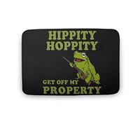 Alfombra Entrada Hippity Hoppity ¡Sal De Mi Propiedad! Rana Divertida Alfombrilla Antideslizante Moderno Alfombra De Baño Absorbente Alfombras Limpia Zapatos para Interior Patio Cocina 40X60CM