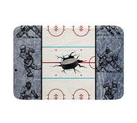 Alfombra Entrada Hockey Area Ice Puck Hockey Winter Games Sports Ice Hockey Filed Player Alfombrilla Antideslizante Absorbente Alfombra De Baño Lavable Alfombras Limpia Zapatos para 40X60CM