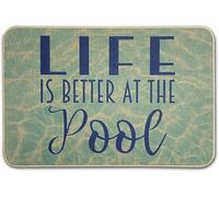 Alfombra Entrada Home Life Is Better At The Pool Inside Outside Alfombrilla Antideslizante Lavable Alfombra Antideslizante Divertidos Alfombras Limpia Zapatos para Pasillo Garaje 40X60CM