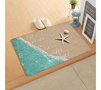 Alfombra Entrada Home Summer The Beach Is My Happy Place Alfombras Limpia Zapatos Absorbente Alfombra Antideslizante Lavable Alfombrilla Antideslizante para Cocina Interior Pasillo 40X60CM