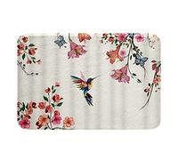 Alfombra Entrada Hummingbird Tropical Birds Hummingbird Flowers Alfombras Limpia Zapatos Antideslizante Alfombra De Baño Absorbente Alfombrilla Antideslizante para Interior Jardín Cocina 40X60CM
