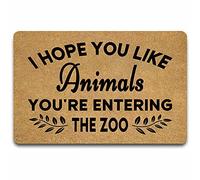 Alfombra Entrada I Hope You Like Animals You'Re Entering The Zoo Alfombrilla Antideslizante Lavable Alfombra De Baño Absorbente Alfombras Limpia Zapatos para Garaje Cocina Pasillo 40X60CM