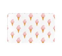 Alfombra Entrada Impresión De Helado Rosa Alfombras Limpia Zapatos Moderno Alfombra De Baño Lavable Alfombrilla Antideslizante para Interior Pasillo Patio 40X60CM