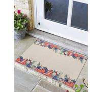 Alfombra Entrada Independence Day American Flag Eucalyptus Alfombras Limpia Zapatos Antideslizante Alfombrade Baño Lavable para Terraza Pasillo Interior 40x60cm