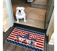 Alfombra Entrada Independence Day Star Cute Gnomes Red Blue Stripes Alfombrilla Antideslizante Moderno Alfombra De Baño Antideslizante Alfombras Limpia Zapatos para Jardín Patio Interior 40X60CM