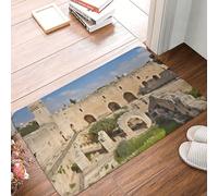 Alfombra Entrada Israel En La Torre De David Alfombras Limpia Zapatos Absorbente Alfombra De Baño Lavable Alfombrilla Antideslizante para Cocina Patio Pasillo 40X60CM