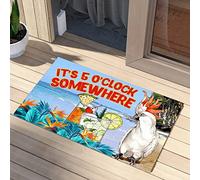Alfombra Entrada Its Five O' Clock Somewhere Parrot Vintage Summer Beach House Tropical Bird Coconut Dries Absorbente Alfombra De Baño Alfombrilla Antideslizante para 40X60CM
