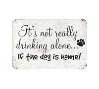 Alfombra Entrada Its Not Really Drinking Alone If The Dog Is Home Alfombra Antideslizante Divertidos Alfombras Limpia Zapatos Moderno Alfombrilla Antideslizante para Cocina Pasillo 40X60CM