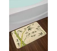 Alfombra Entrada Japanese Garden Bamboo Stems Eastern Tropical Plants Feng Shui Harmony Alfombras Limpia Zapatos Moderno Alfombra De Baño Antideslizante Alfombrilla Antideslizante para 40X60CM