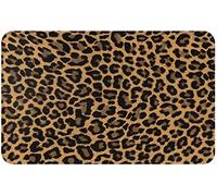 Alfombra Entrada Leopard Print Skin Gold Black Pattern Wild Savannah Animal Big Cat Alfombrilla Antideslizante Moderno Alfombra De Baño Absorbente Alfombras Limpia Zapatos para Cocina 40X60CM