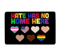 Alfombra Entrada LGBT Hate Has No Here LGBT LGBTQ Pride Love Is Love Equality Alfombra De Baño Moderno Alfombrilla Antideslizante Lavable Alfombras Limpia Zapatos para Pasillo Cocina 40X60CM