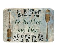 Alfombra Entrada Life Is Better On The River Lake Paddles Alfombra Antideslizante Divertidos Alfombras Limpia Zapatos Moderno Alfombra De Baño para Garaje Pasillo Interior 40X60CM